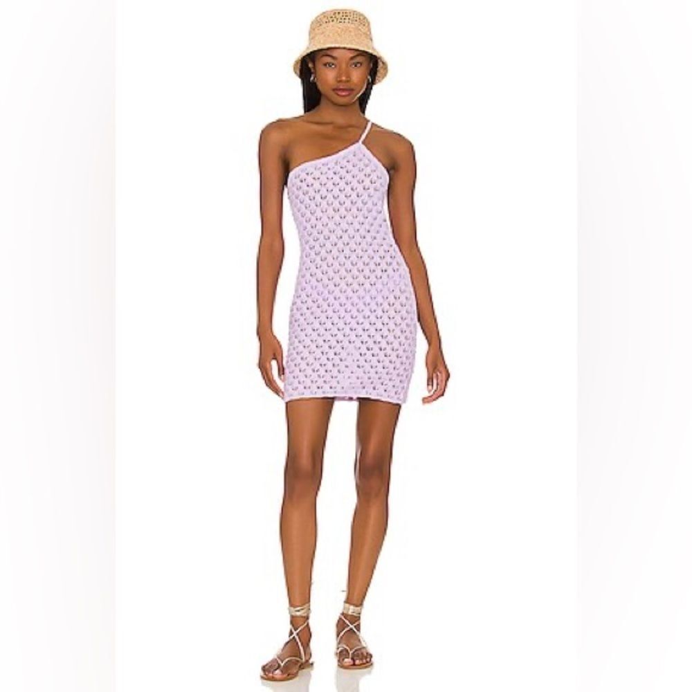 NWT FOR LOVE & LEMONS WOMEN’S Charlotte crochet Mini Dress in Purple SIZE MEDIUM